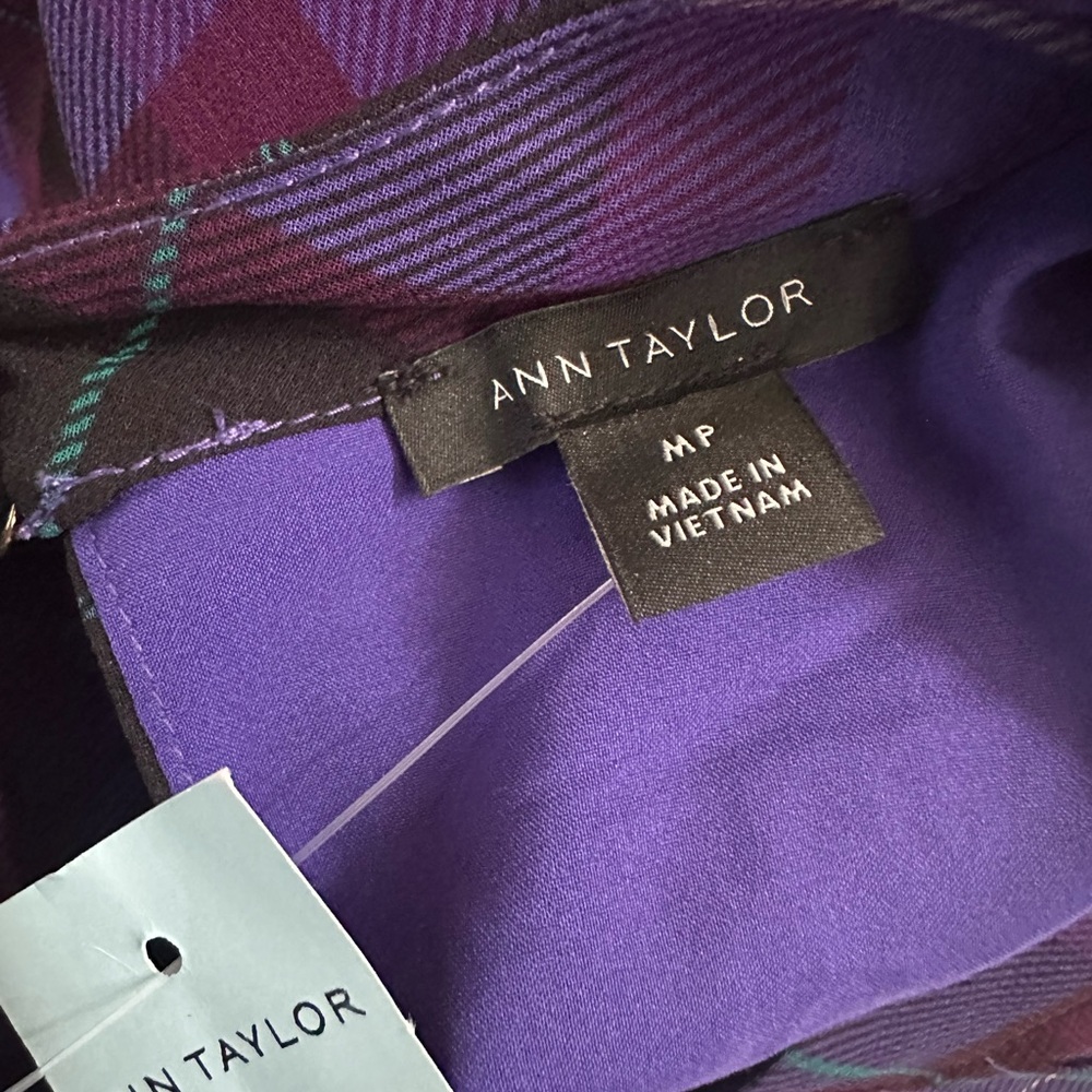 Ann Taylor Plaid Purple Dress - Picture 6 of 6